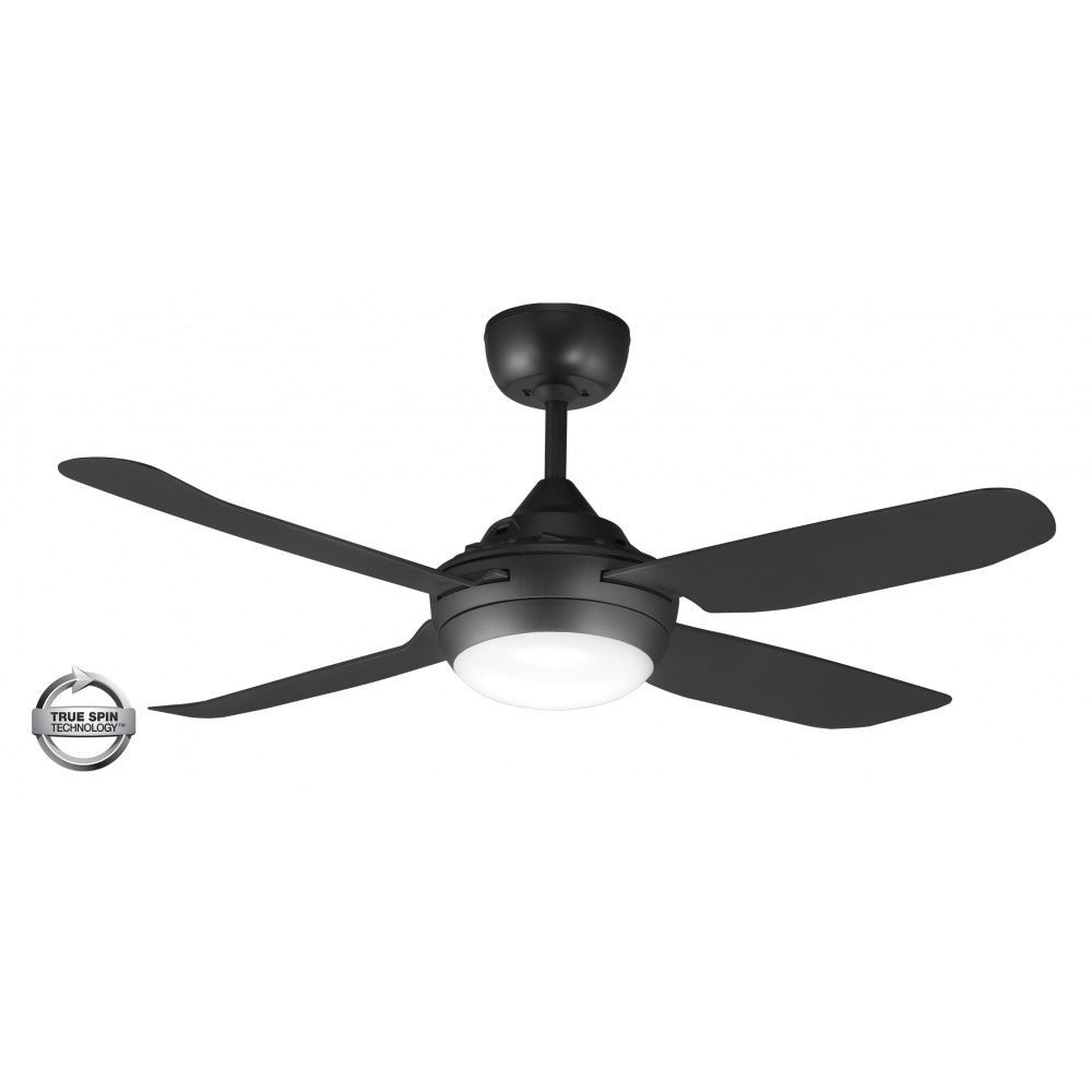 SPINIKA AC Ceiling Fan 52" Black with LED Light